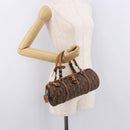 Christian Dior Trotter Canvas Romantic Chain Bag PVC Brown Silver Auth 185666SAM-25
