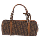 Christian Dior Trotter Canvas Romantic Chain Bag PVC Brown Silver Auth 185666SAM-3