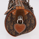 Christian Dior Trotter Canvas Romantic Chain Bag PVC Brown Silver Auth 185666SAM-5
