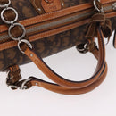 Christian Dior Trotter Canvas Romantic Chain Bag PVC Brown Silver Auth 185666SAM-7