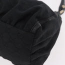 GUCCI GG Canvas Abbey Shoulder Bag Black Gold 190525 Auth 185668V-17