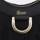 GUCCI GG Canvas Abbey Shoulder Bag Black Gold 190525 Auth 185668V-18