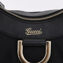GUCCI GG Canvas Abbey Shoulder Bag Black Gold 190525 Auth 185668V-19