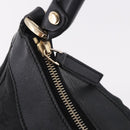 GUCCI GG Canvas Abbey Shoulder Bag Black Gold 190525 Auth 185668V-9