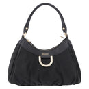 GUCCI GG Canvas Abbey Shoulder Bag Black Gold 190525 Auth 185668V-13