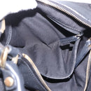 GUCCI GG Canvas Abbey Shoulder Bag Black Gold 190525 Auth 185668V-24