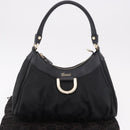 GUCCI GG Canvas Abbey Shoulder Bag Black Gold 190525 Auth 185668V-12