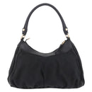 GUCCI GG Canvas Abbey Shoulder Bag Black Gold 190525 Auth 185668V-2