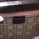 Christian Dior Hand Bag Leather Brown Silver Auth 185670V-17