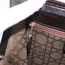 Christian Dior Hand Bag Leather Brown Silver Auth 185670V-21