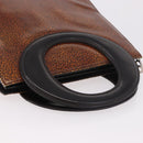 Christian Dior Hand Bag Leather Brown Silver Auth 185670V-7