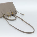 PRADA Galleria Hand Bag Saffiano leather 2way Gray Gold Auth 185671A-11