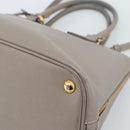 PRADA Galleria Hand Bag Saffiano leather 2way Gray Gold Auth 185671A-14