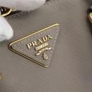 PRADA Galleria Hand Bag Saffiano leather 2way Gray Gold Auth 185671A-20