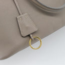 PRADA Galleria Hand Bag Saffiano leather 2way Gray Gold Auth 185671A-23