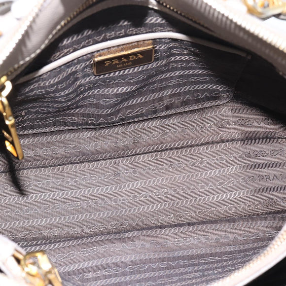 PRADA Galleria Hand Bag Saffiano leather 2way Gray Gold Auth 185671A