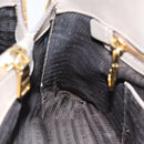 PRADA Galleria Hand Bag Saffiano leather 2way Gray Gold Auth 185671A-27