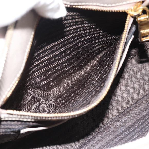 PRADA Galleria Hand Bag Saffiano leather 2way Gray Gold Auth 185671A