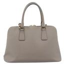 PRADA Galleria Hand Bag Saffiano leather 2way Gray Gold Auth 185671A-3