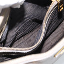 PRADA Galleria Hand Bag Saffiano leather 2way Gray Gold Auth 185671A-32
