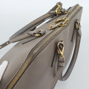 PRADA Galleria Hand Bag Saffiano leather 2way Gray Gold Auth 185671A-6