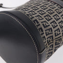 FENDI Zucchino Canvas Geldbörse Umhängetasche Navy Silber Auth 185672A-15