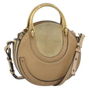 Chloe Hand Bag Leather 2way Beige Gold Auth 185674A-1