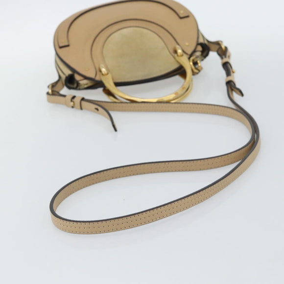 Chloe Hand Bag Leather 2way Beige Gold Auth 185674A