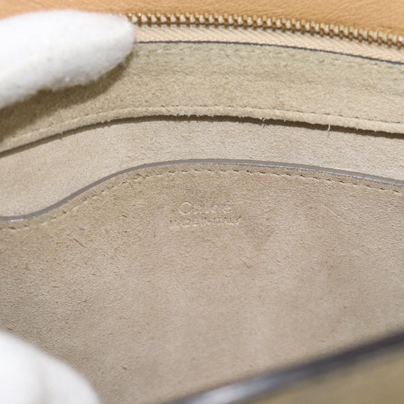 Chloe Hand Bag Leather 2way Beige Gold Auth 185674A