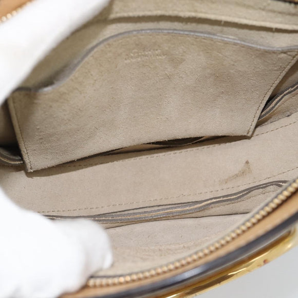 Chloe Hand Bag Leather 2way Beige Gold Auth 185674A