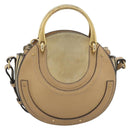Chloe Hand Bag Leather 2way Beige Gold Auth 185674A-13