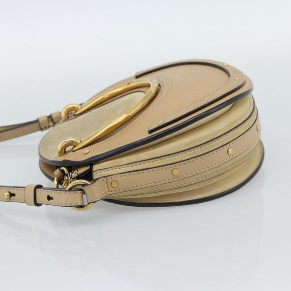 Chloe Hand Bag Leather 2way Beige Gold Auth 185674A