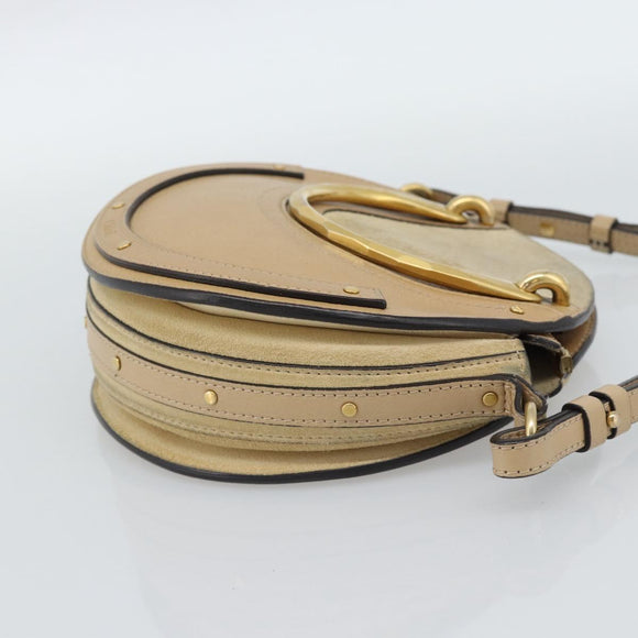 Chloe Hand Bag Leather 2way Beige Gold Auth 185674A