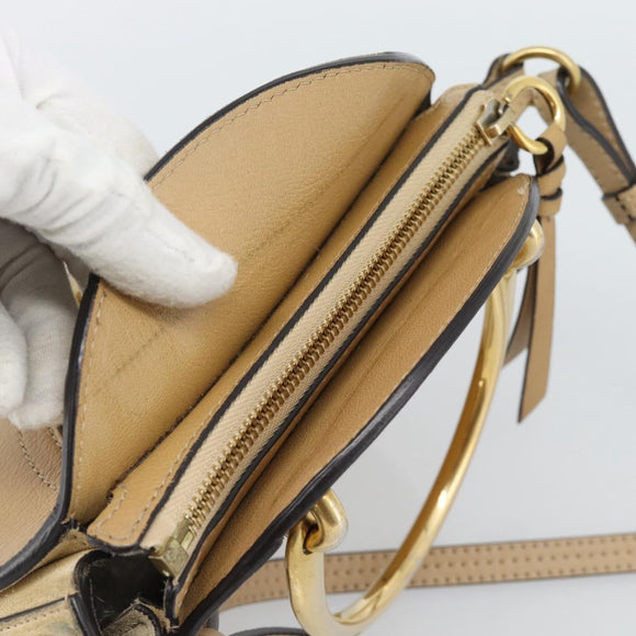 Chloe Hand Bag Leather 2way Beige Gold Auth 185674A