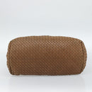 BOTTEGA VENETA INTRECCIATO Hand Bag Leather Brown Gold 171265 Auth 185676-5