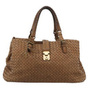 BOTTEGA VENETA INTRECCIATO Hand Bag Leather Brown Gold 171265 Auth 185676-13