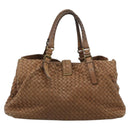 BOTTEGA VENETA INTRECCIATO Hand Bag Leather Brown Gold 171265 Auth 185676-2