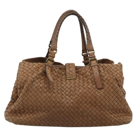BOTTEGA VENETA INTRECCIATO Hand Bag Leather Brown Gold 171265 Auth 185676