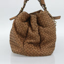 BOTTEGA VENETA INTRECCIATO Hand Bag Leather Brown Gold 171265 Auth 185676-3