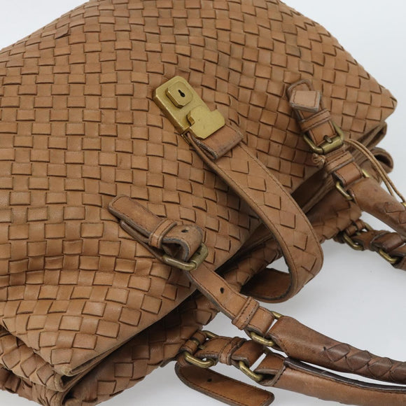 BOTTEGA VENETA INTRECCIATO Hand Bag Leather Brown Gold 171265 Auth 185676