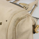 Chloe Paddington Hand Bag Leather Ivory Gold Silver Auth 185677-10