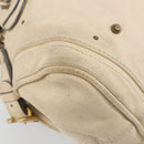 Chloe Paddington Hand Bag Leather Ivory Gold Silver Auth 185677-13