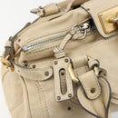 Chloe Paddington Hand Bag Leather Ivory Gold Silver Auth 185677-16