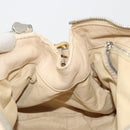 Chloe Paddington Hand Bag Leather Ivory Gold Silver Auth 185677-20