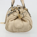Chloe Paddington Hand Bag Leather Ivory Gold Silver Auth 185677-4
