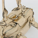 Chloe Paddington Hand Bag Leather Ivory Gold Silver Auth 185677-6