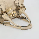 Chloe Paddington Hand Bag Leather Ivory Gold Silver Auth 185677-7