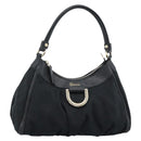 GUCCI GG Canvas Abbey Shoulder Bag Black Gold 190525 Auth 185679V-1