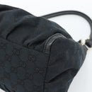 GUCCI GG Canvas Abbey Shoulder Bag Black Gold 190525 Auth 185679V-9