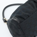 GUCCI GG Canvas Abbey Shoulder Bag Black Gold 190525 Auth 185679V-14